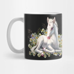 Cute Baby Unicorn And Flowers Mug